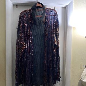 Nasty Gal Iridescent Fringe Jacket